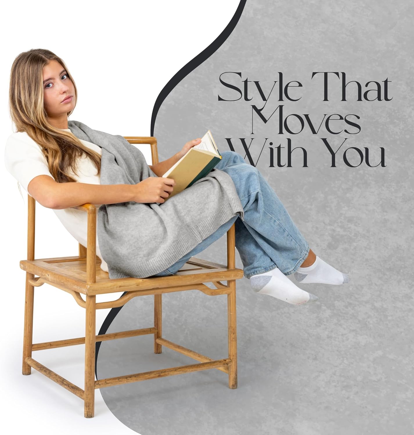 Velanio Cashmere Luxury Knitted Wrap Travel Shawl Scarf, Pashmina Stole, All-Season Scarf for Women Cashmere Wool Blend - Image 8