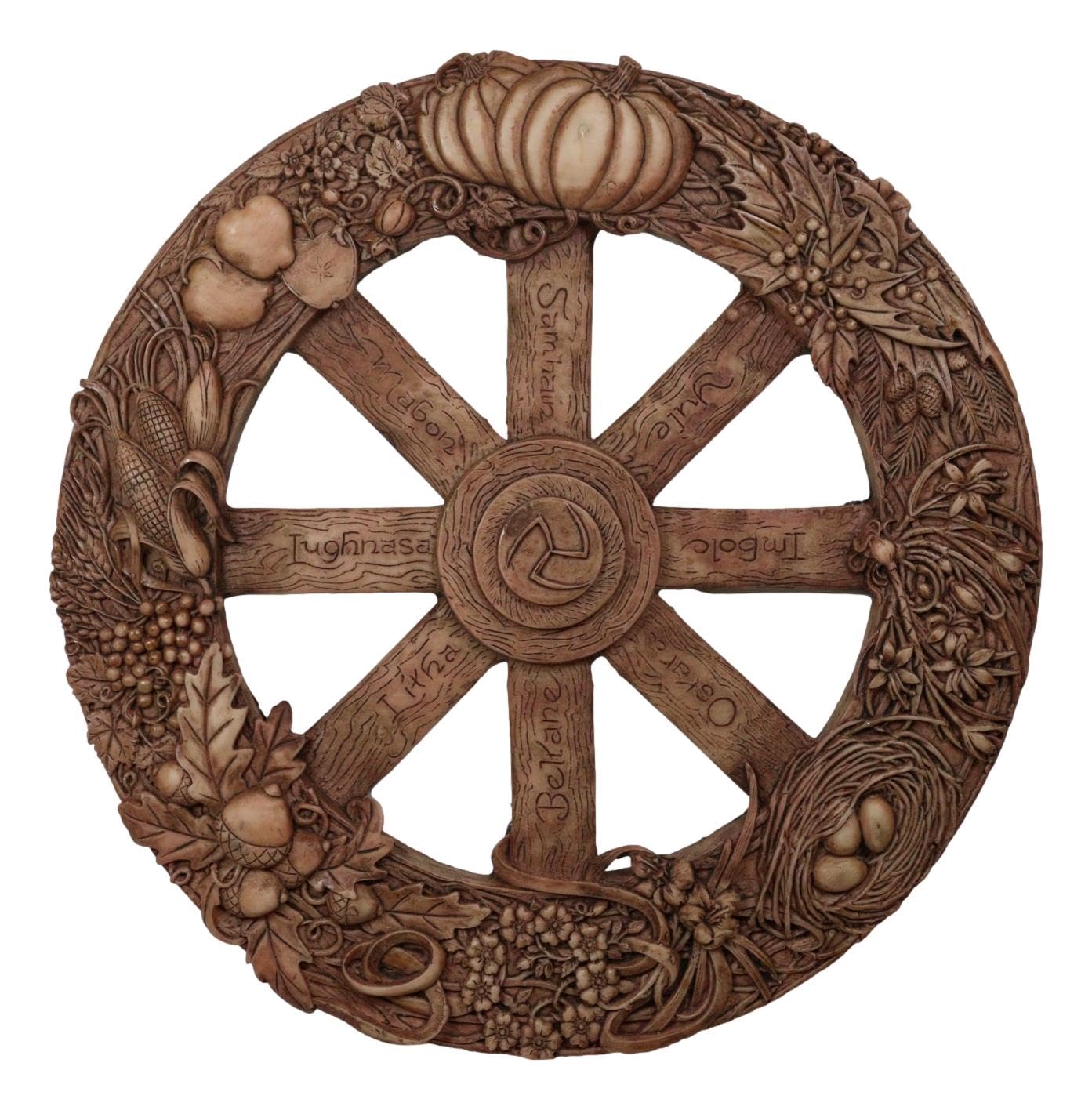 Ebros Gift The Sabbats Wheel of The Year Wall Plaque Featuring Eight Pagan Festivals Sabbats By Maxine Miller
