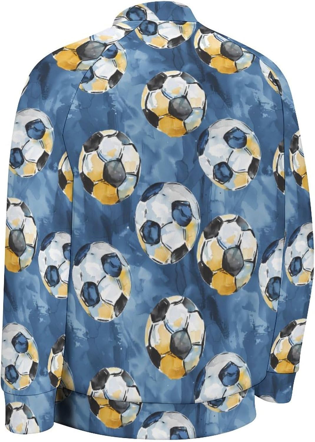 Soccer Watercolor Novelty Men's Baseball Jackets Causal Sweatshirt Button Top Long Sleeve Coat