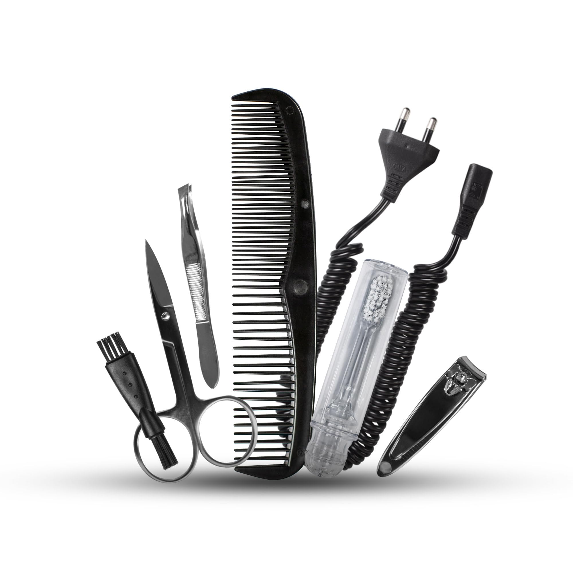 WAHL Travel Shaver Kit, rechargeable, grille de rasoir flexible, inclu une brosse à dents, une lime à ongles, coupe-ongles, une pince à épiler, un peigne, parfait pour le voyage, petit, étui de voyage