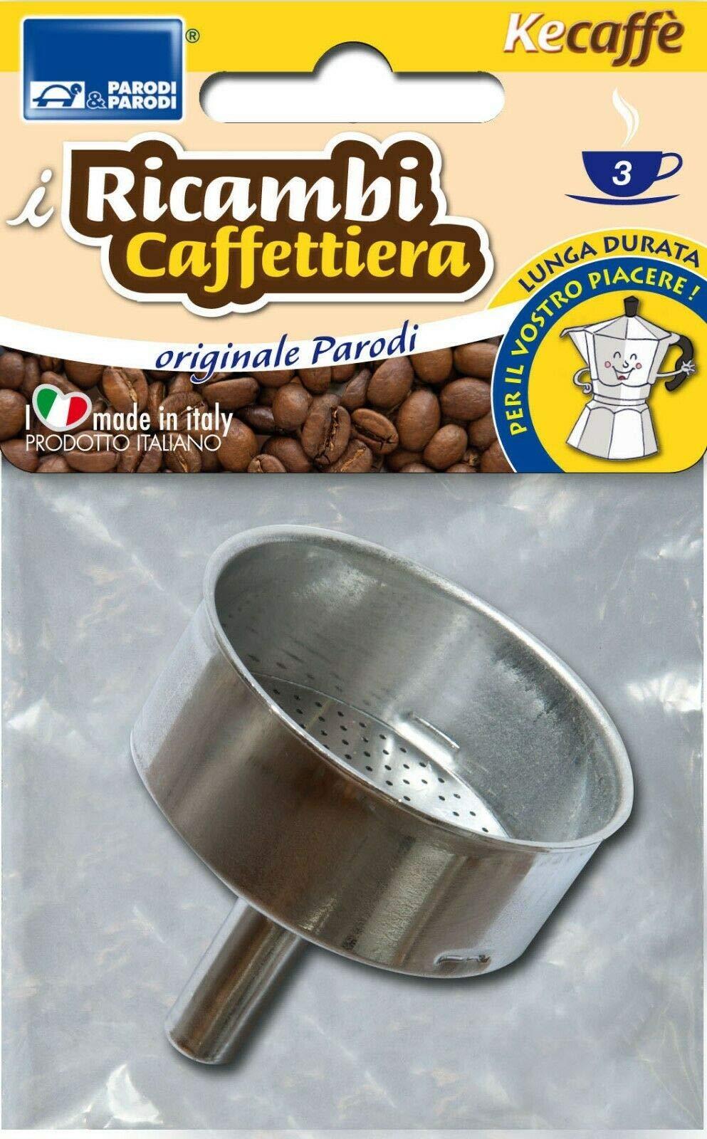 PARODI & PARODI 607 Replacement Coffee Maker for 3 Cups, Neutral, Standard