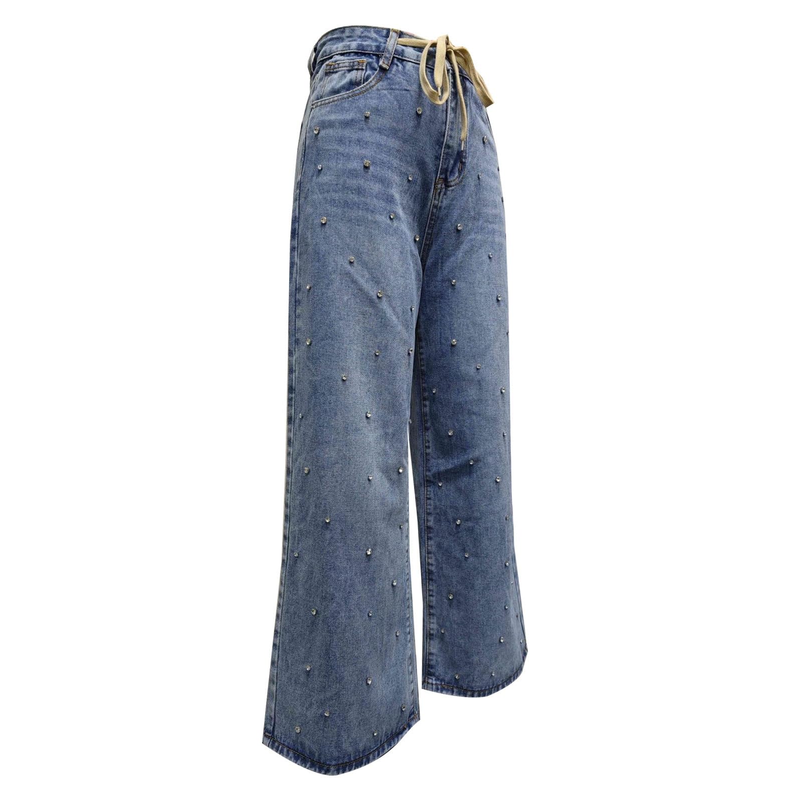 Pantalones Vaqueros Mujer Ropa Casual Pantalón Elasticos Invierno Pantalon Vaquero Tejanos Baggy Primavera Ancho Anchos Rectos Ligero Tallas Grandes