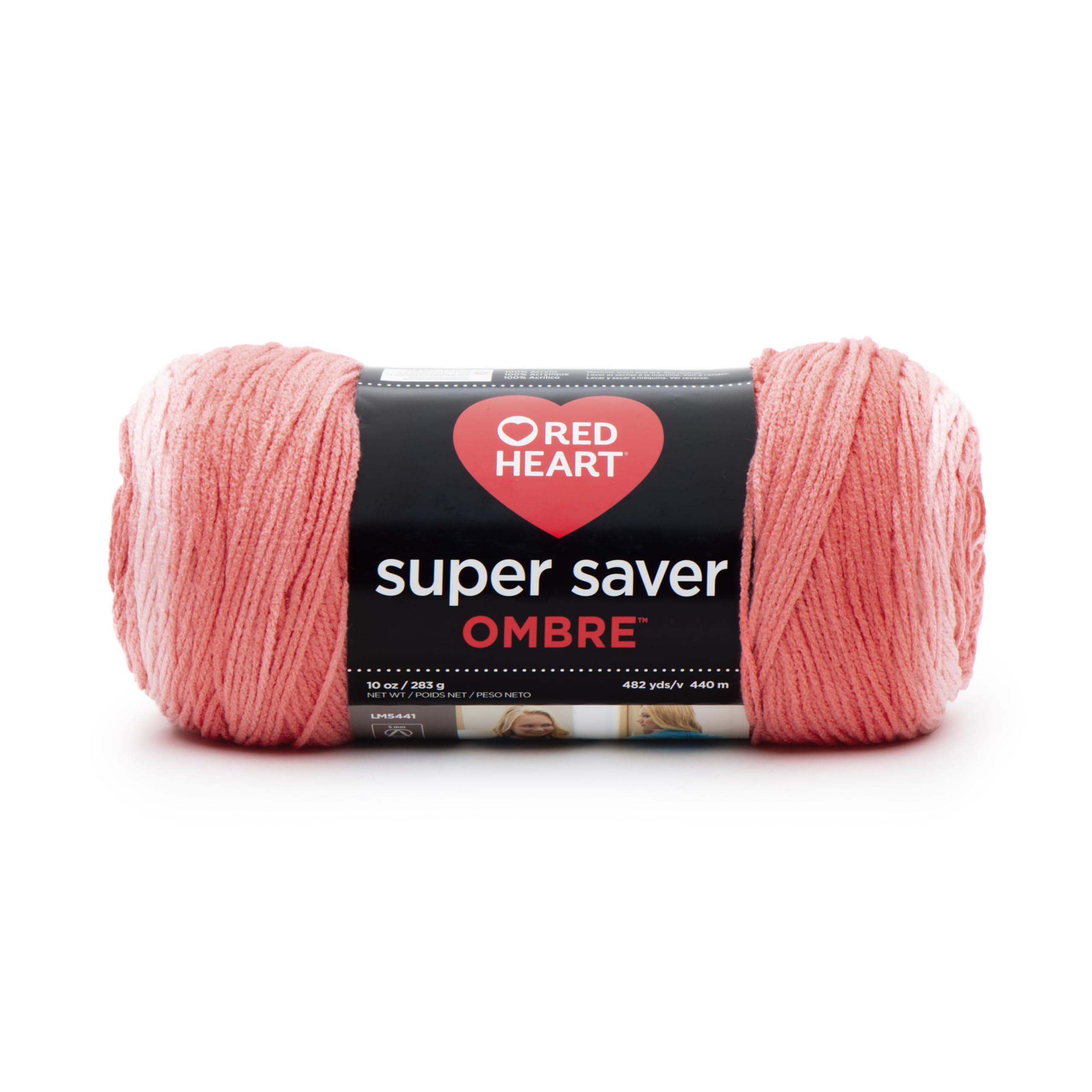 RED Heart E305.3967 Super Saver Ombre Yarn, Platinum