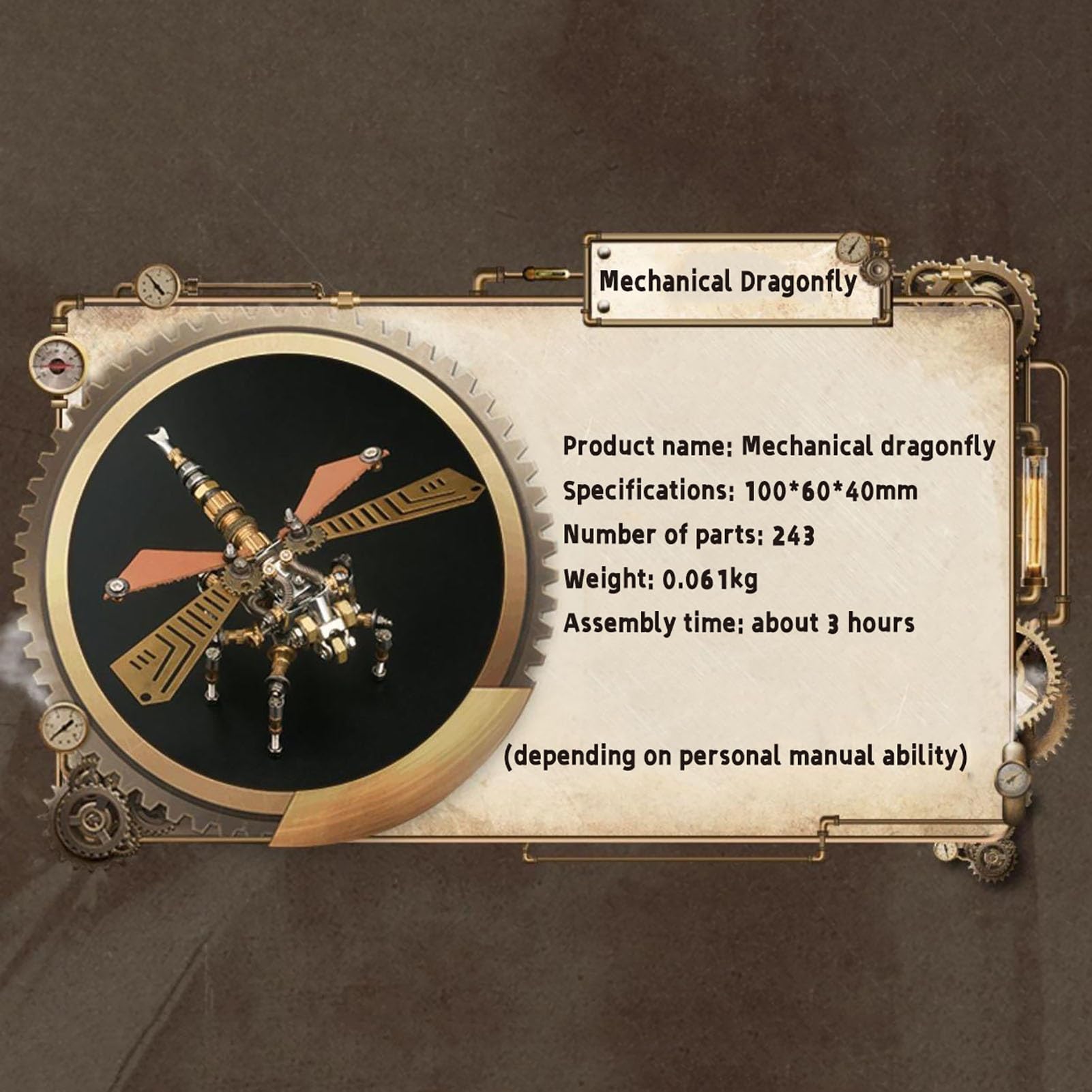 Metalowe puzzle 3D dla dorosłych, zestaw modeli do samodzielnego montażu pszczół, odłączane puzzle 3D, mechaniczna zabawka edukacyjna, idealny wystrój pokoju i wybór prezentów.(243pcs)