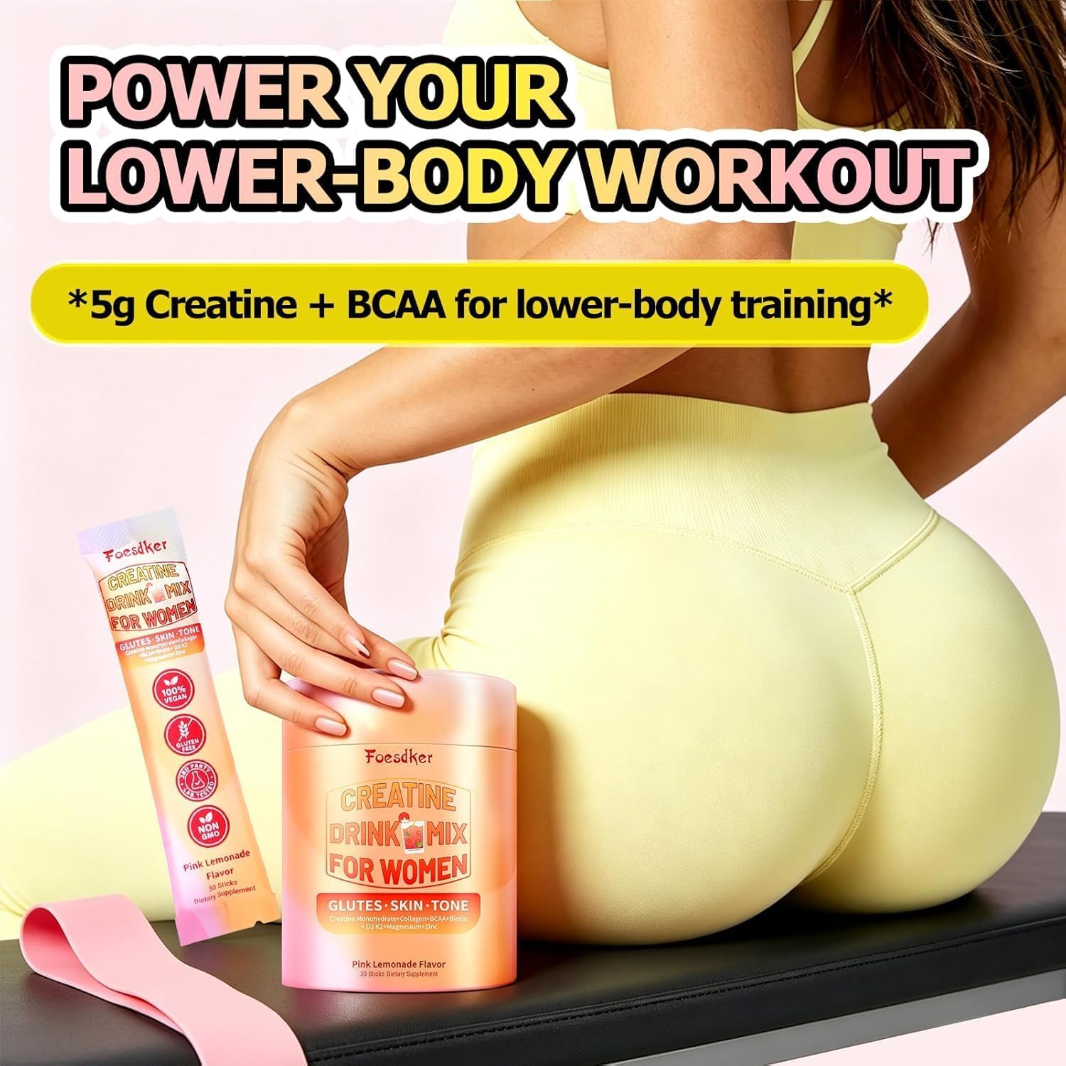Creatine Powder for Women,Pink Lemonade Flavor – 30 Servings — Amazon image 2