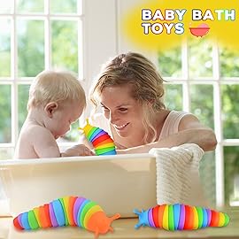 Cevioce Fidget Slug Toy, Sensory Slug Fidget Toys for Kids & Adults, 3Pcs Autism Sensory Toys for Autistic Children ToddlersAsmr Toys-3 4 5 6 7 8+ Year Old Girl Boy Birthday Gifts