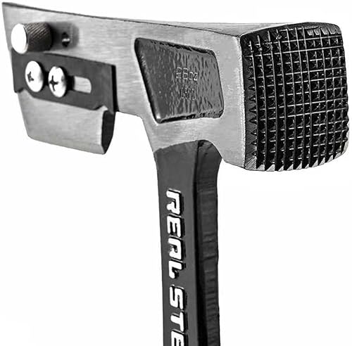 Miniatura 4 de Real Steel Martillo de acero para techos de 28 onzas con mango de goma (0522), plateado y negro