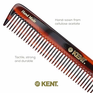 Kent R5T Wide Tooth Comb Detangling Comb, Wide Teeth Dressing Table Beard Combs Men for Thick Curly Wavy Hair, Hair Detangler Combs for Grooming Styling Beard and Mustache
