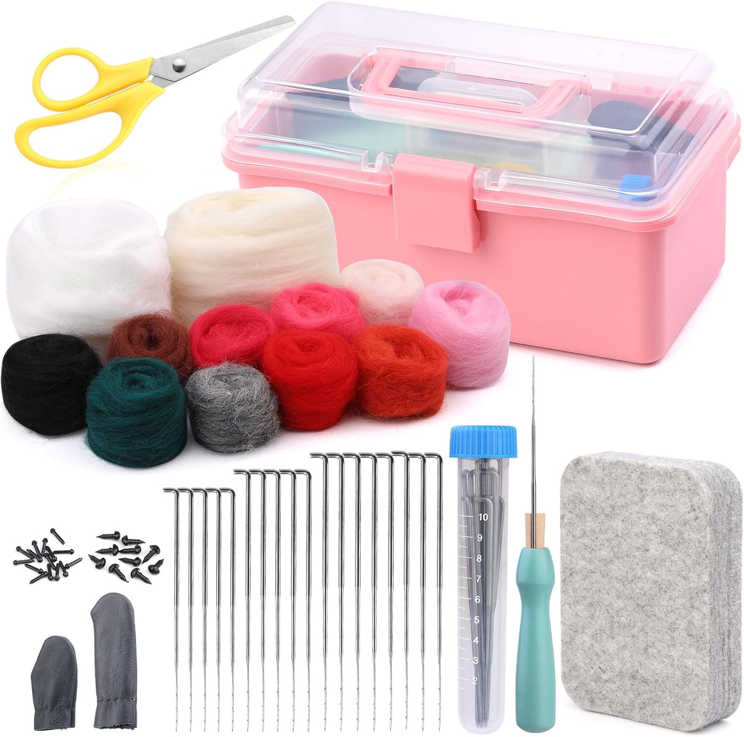 JUPEAN Needle Felting Kit 57 Pcs Needle Felting Tools