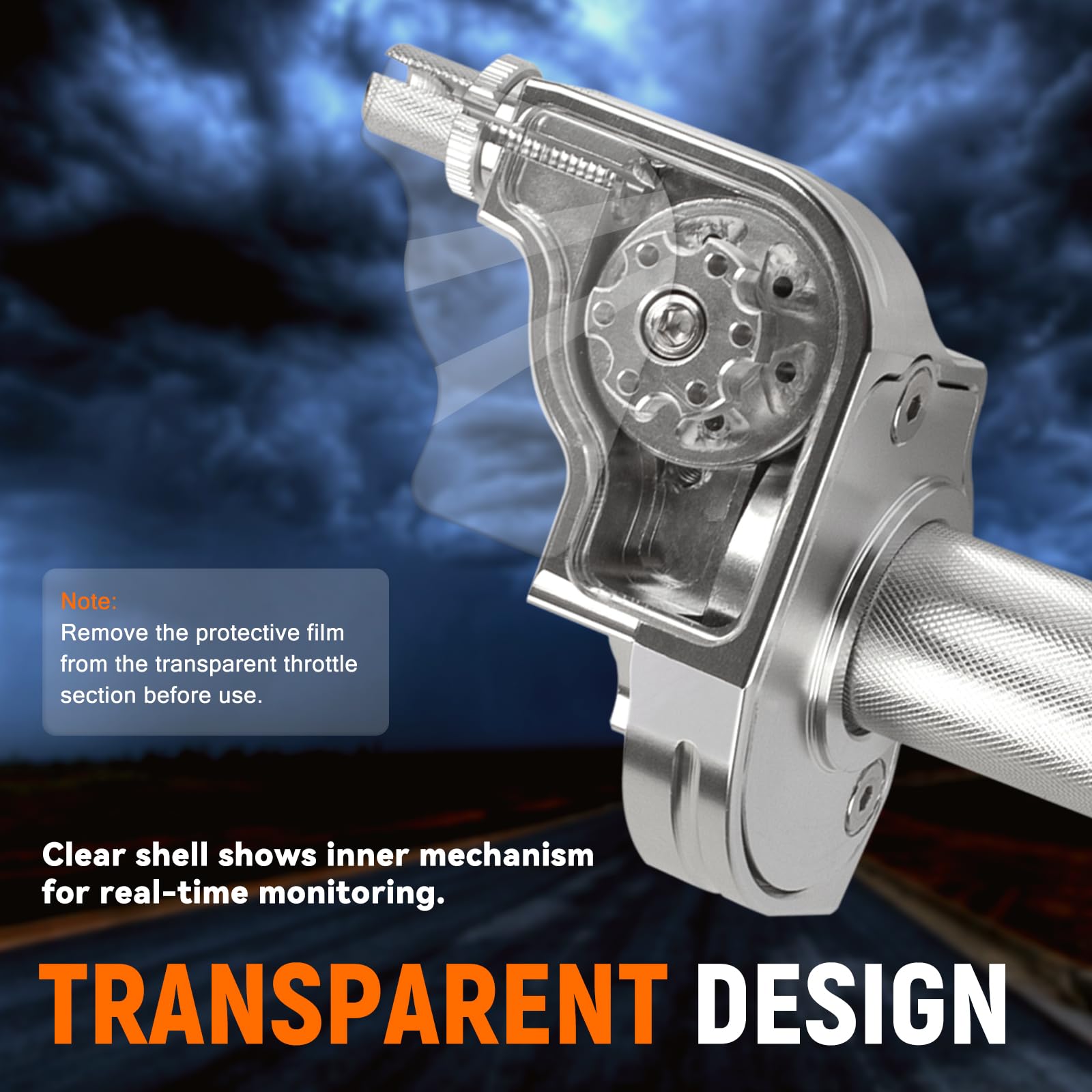 XINGWU Kit de acelerador universal de 7/8 pulgadas y 22 mm CNC de acción rápida con cable de acelerador para CRF KLX SSR TTR 50cc-250cc Dirt Pit Bike Mini Bike ATV motocicleta (plata)