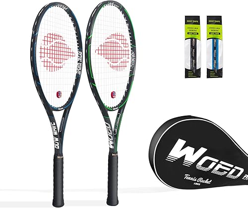 Miniatura 8 de WOED BATENS Raqueta de tenis para adultos para 2 jugadores, perfecta para jugadores principiantes y profesionales, raqueta de tenis de velocidad de