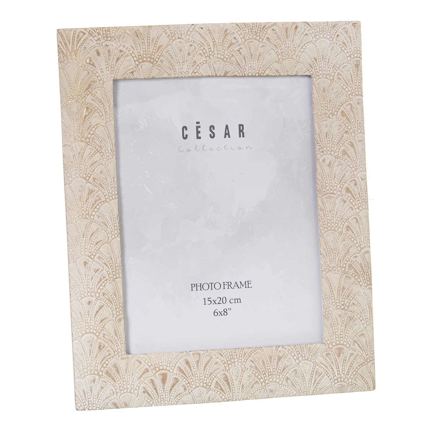 Photo Frame Resin 15 x 20 cm White Envejecido Ext: 22 x 1.5 x 27 cm