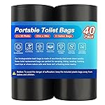 Siewl 40 Portable Camping Toilet Bags, Biodegradable Compostable Thickened for 5 Gallon Bucket Toilet