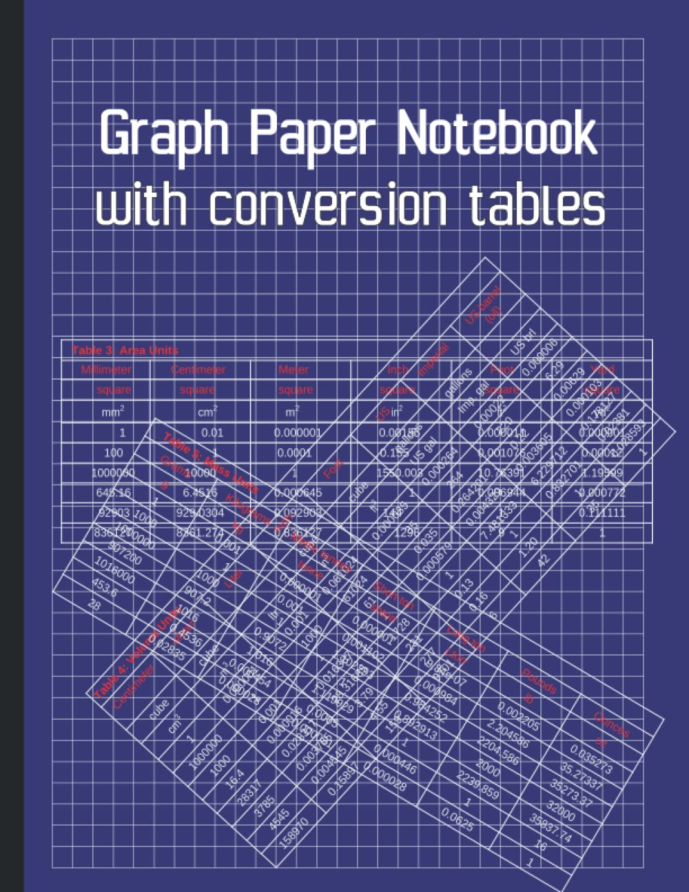 Graph Paper Composition Notebook for Student Engineer Architect Designer/ Math and Science Grid Note Book for Students: with conversion tables ... scientist / Quad Ruled 4 Squares Per Inch