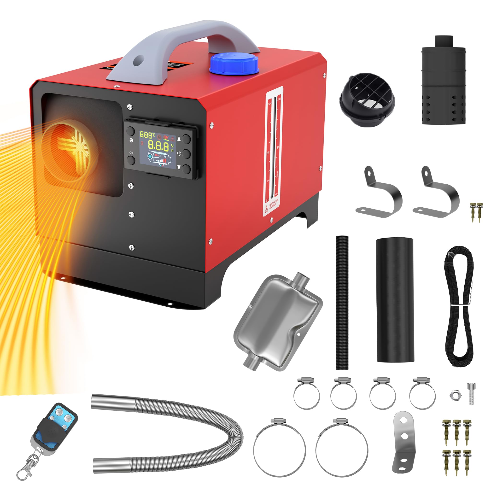 FIVMEN Standheizung Diesel 8KW 12V Dieselheizung mit Fernbedienung und LCD-Display Diesel Lufterhitzer Air Diesel Heizung Schnelles Aufheizen für LKW Wohnmobil RV Boote Auto, Typ E