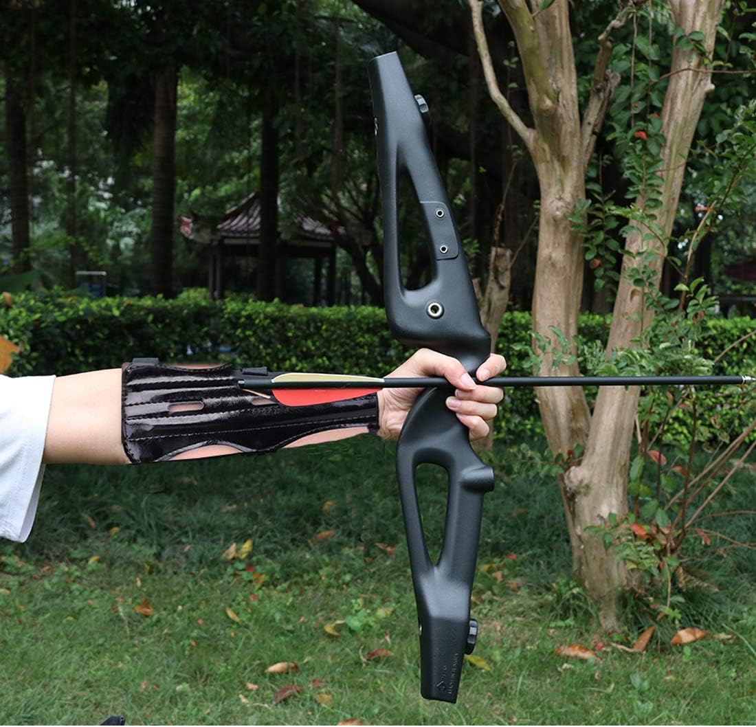 KRATARC Archery Arm Guard Adjustable 3-Strap Accessory Protective Lightweight Hunting Target Shooting Adult Unisex (Black- 2PCS) : Sports & Outdoors
