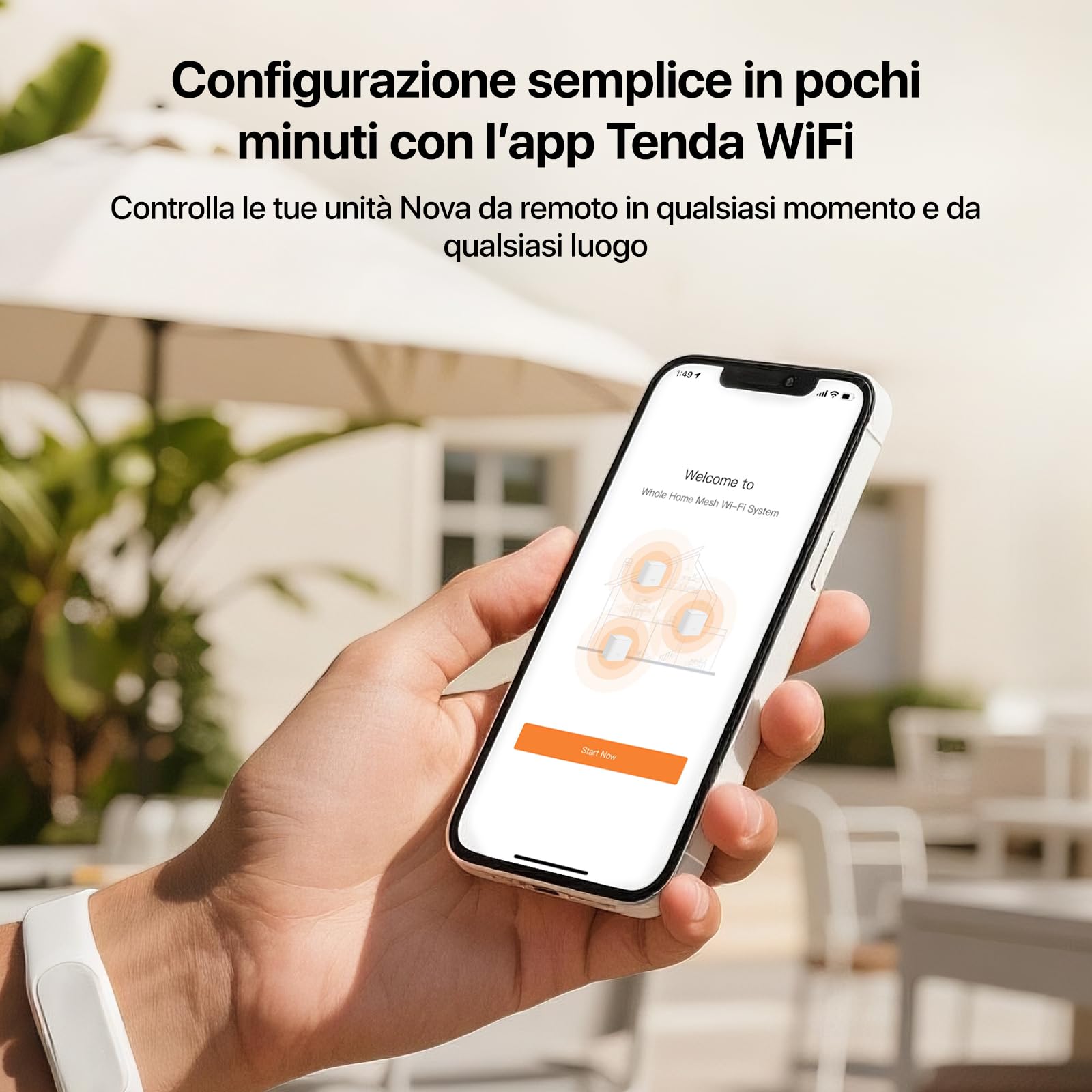 Tenda Nova MW5G Sistema WiFi Mesh, Dual Band AC1200 con Copertura Fino a 350 ㎡, 2 Porte Gigabit Ethernet, Soluzione WiFi Ideale per Casa Grandi con Muro Spesso, Confezione da 3 Pezzi
