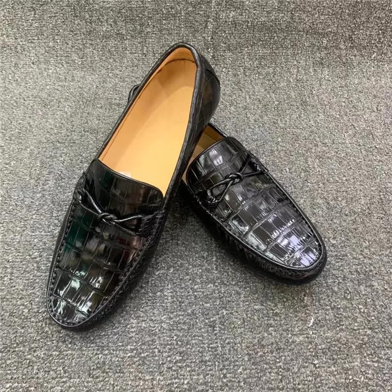 Authentic Real True Crocodile Skin Business Casual Style Men Moccasins Shoes Genuine Exotic Alligator Leather Male Slip-on Flats4