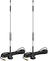 Vista 2 de Bingfu Antena macho MIMO SMA de base magnética 4G LTE 7dBi (2 unidades) compatible con enrutador CPE inalámbrico 4G LTE Hotspot Cellular Gateway