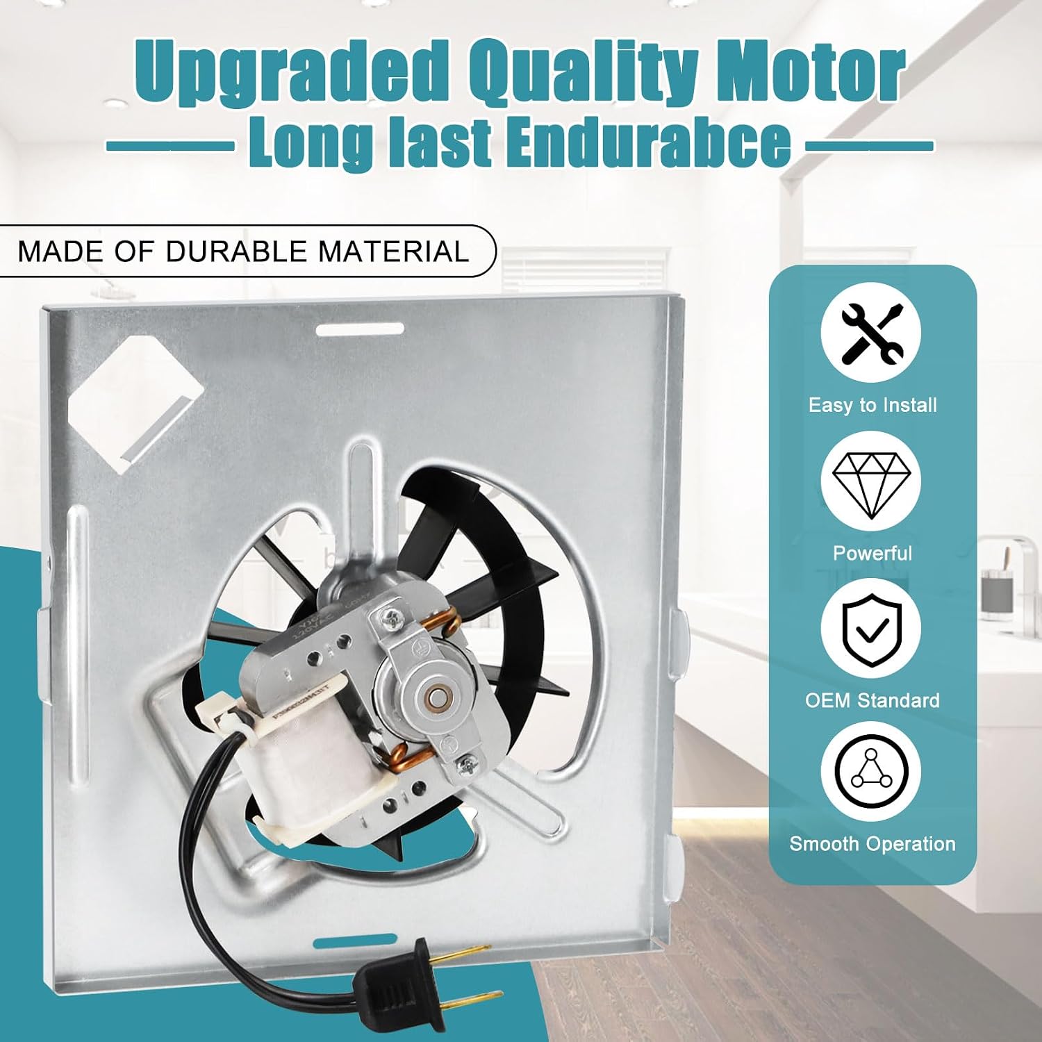 S97012026 Fan, 696N-R02 B Unit Motor Assembly Replacement for Broan 688-K, 688-J, 688-H, 663-H, 663-G, 663-J Models, Nutone 695-R02 B, 695-R03 B, 696N-R03 B Bathroom Exhaust Fan Motor, 50CFM