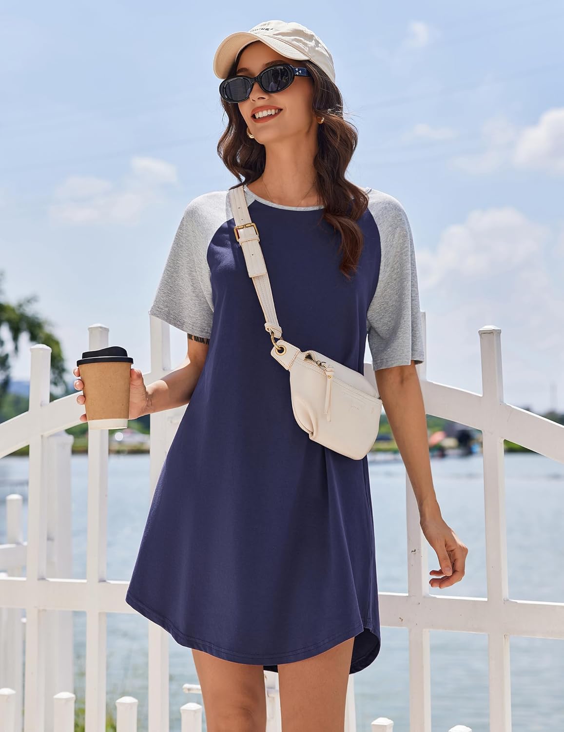 Ekouaer Nightgowns for Women Cotton Night Gown 3 Pack Sleep Shirts Short Sleeve Nightshirt Soft Sleepwear Nightdress - Image 5