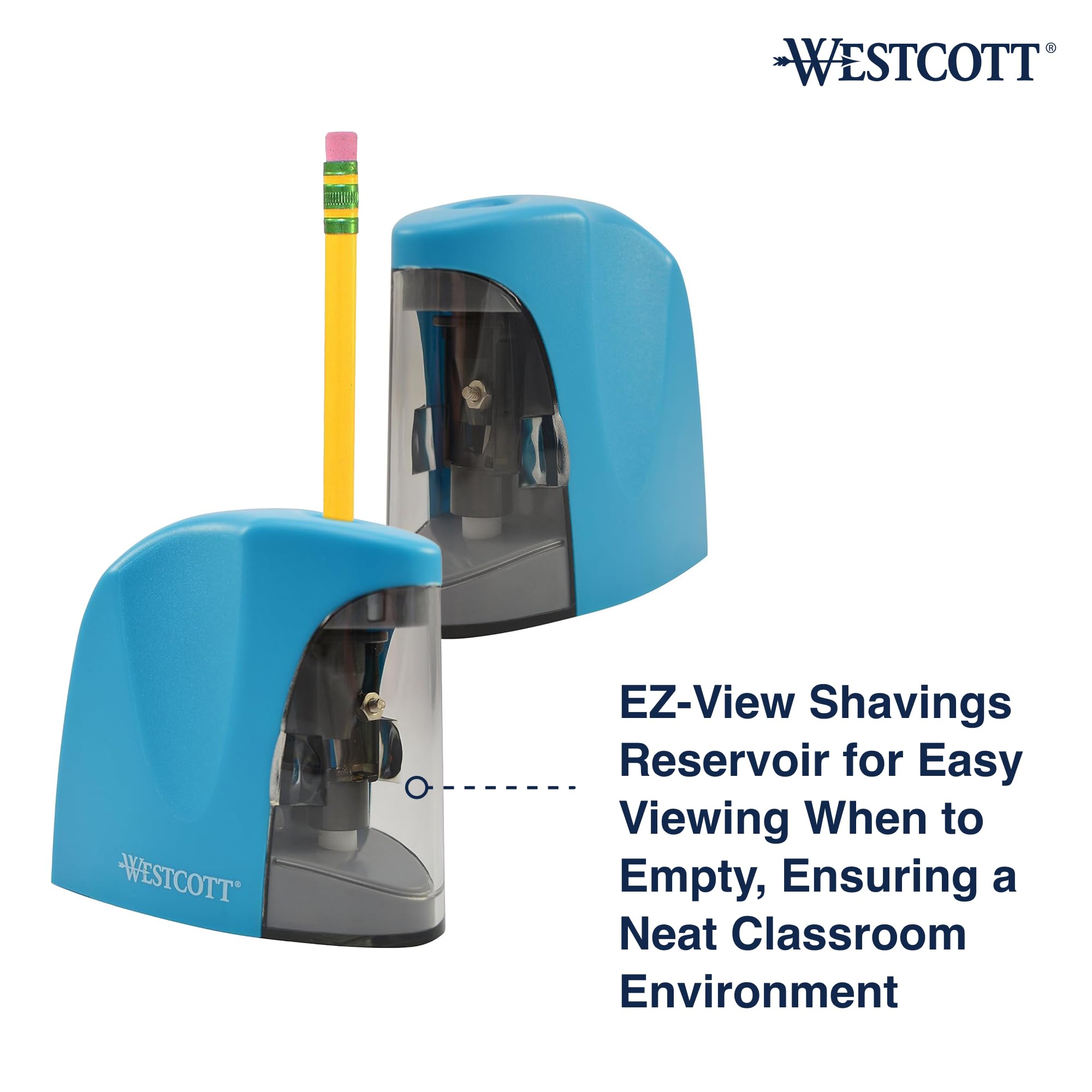 Temperamatite Elettrico A Batterie Westcott Per Bambini - Colori Assortiti - Con Contenitore Trucioli E Lame In Acciaio