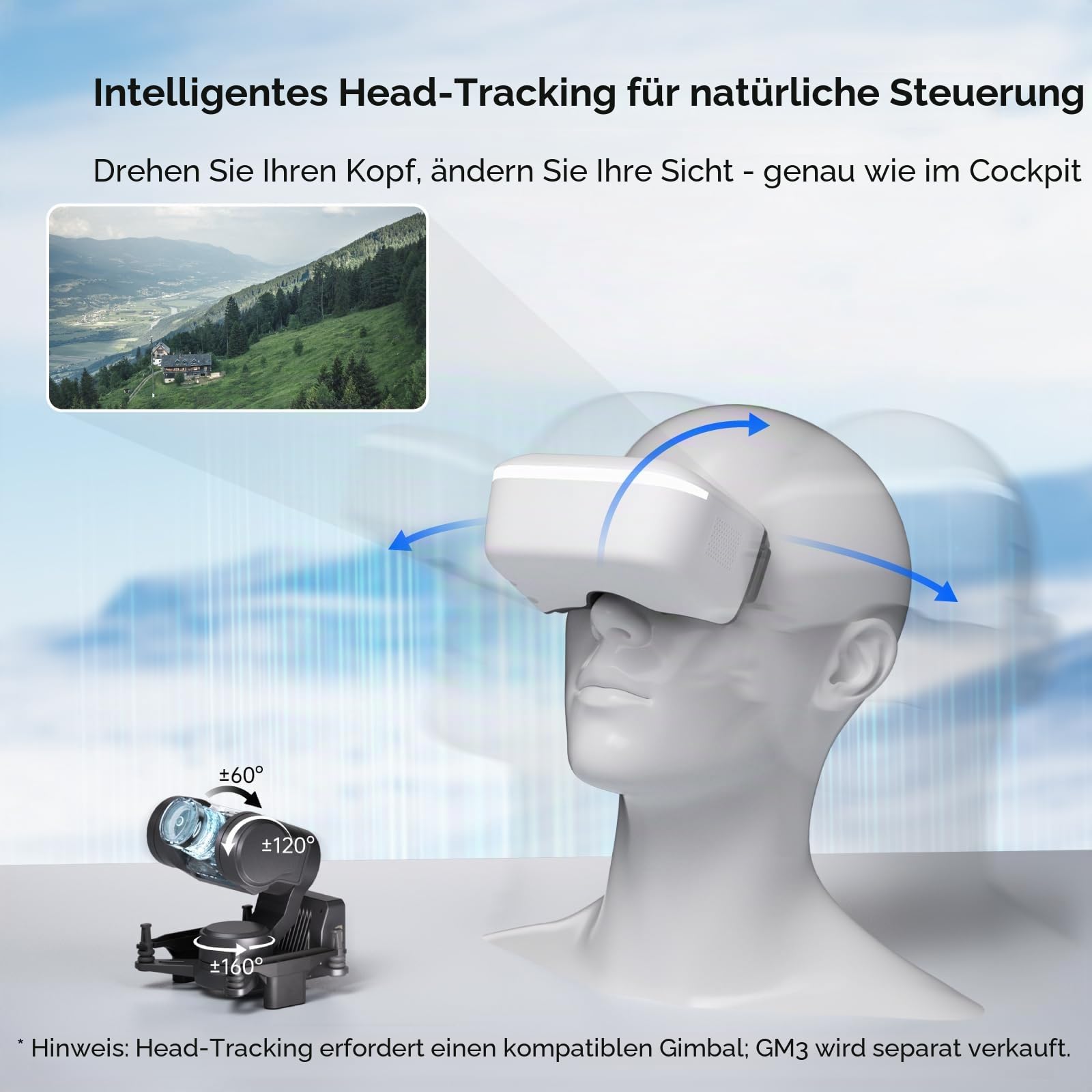 CADDXFPV Walksnail Avatar HD FPV-Brille - 1080P 4,5 Zoll Bildschirm, Kopfverfolgung, PPM-Signal & Micro SD Slot, kompatibel mit allen Walksnail VTX Kits