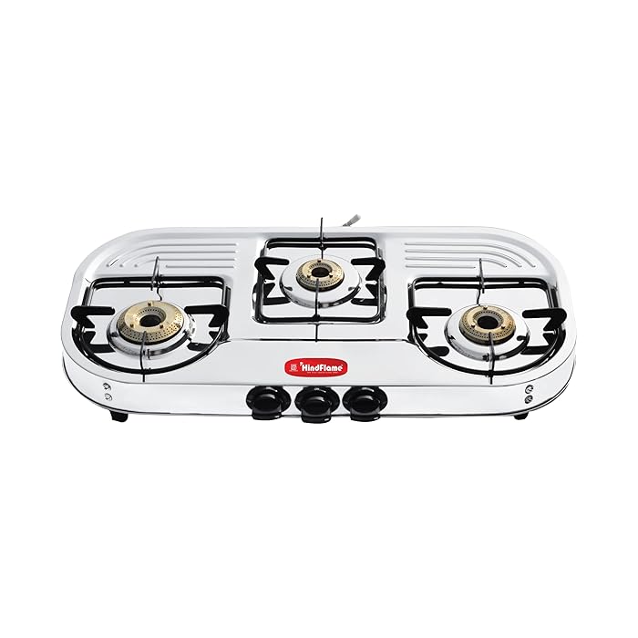 Buy Hindflame 3 Burner Galaxy Stainless Steel LPG Gas Stove, (with