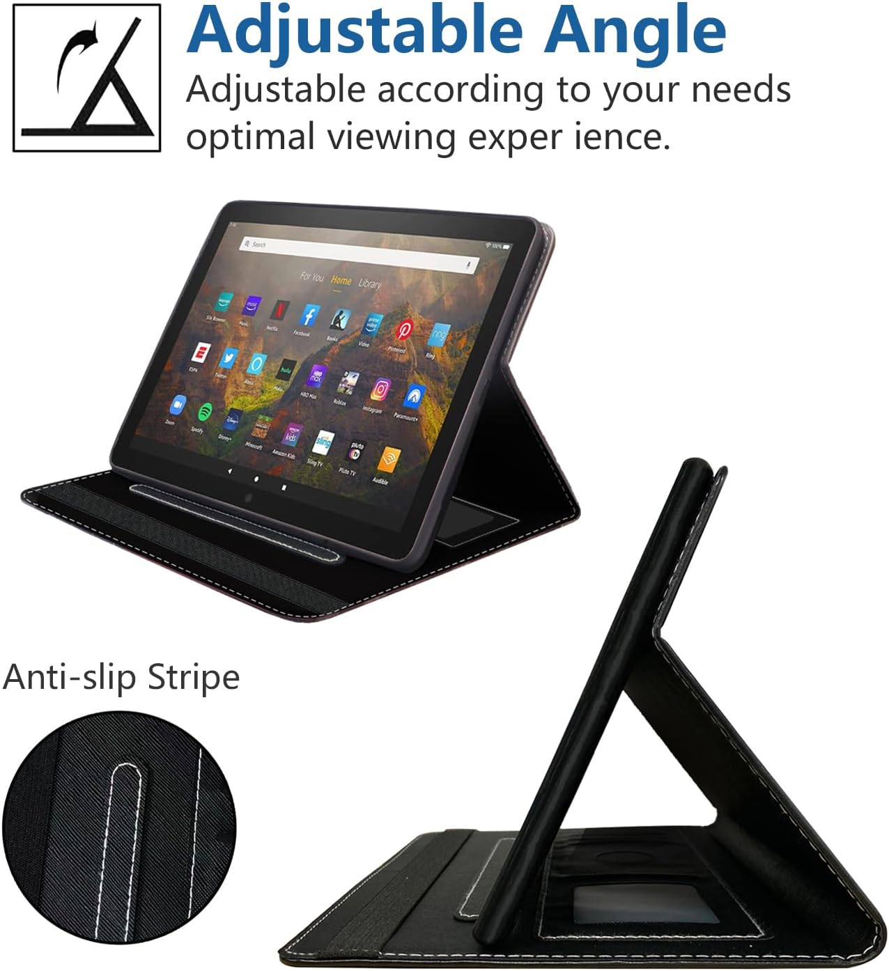 Case for Amazon Fire HD 10 & 10 Plus Tablet (13th/11th Generation, 2023/2021 Release) 10.1" - Slim Lightweight PU Leather Cover with Auto Sleep Wake, Floral Quote Bible Verse Psalm 46:5