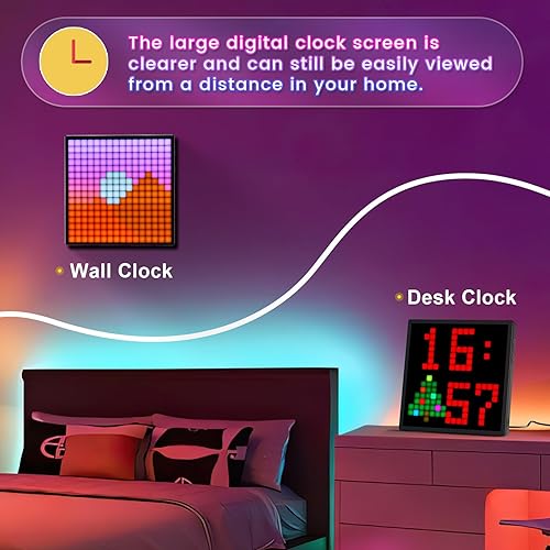 Miniatura 2 de Rayhome Reloj de día digital con pantalla grande, reloj inteligente LED preciso con recordatorio de eventos, fecha, 1224 horas, modo de sueño,