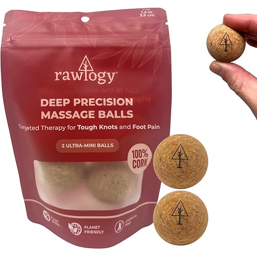 Travel Cork Massage Ball | Lightweight, Sustainable Alternative to Lacrosse Ball for Muscle Pain Relief (1.4 Inch (Pack of 2), Sanded Cork)