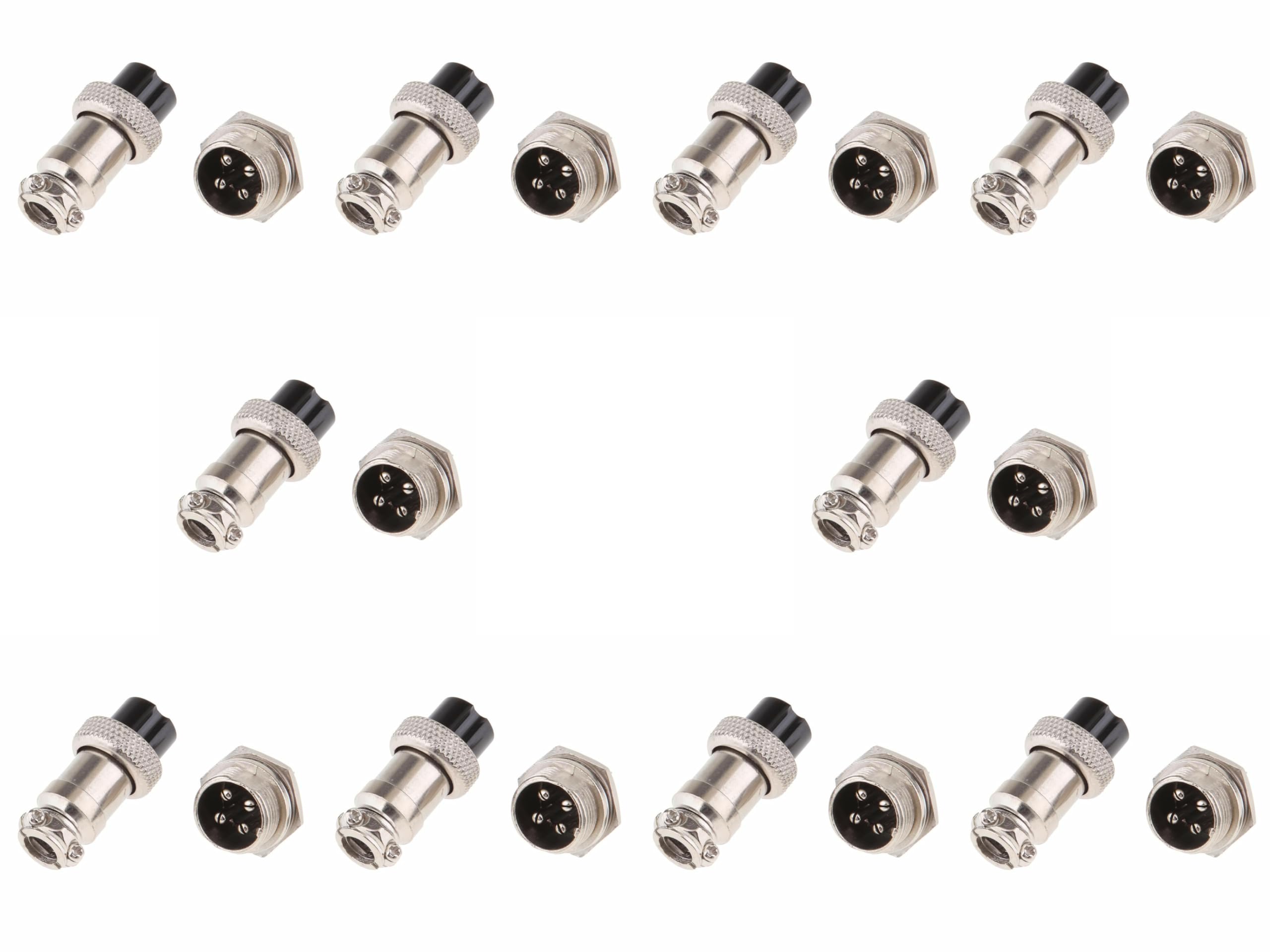 (10 pc) FlyRobo M12/GX12 4 Pin Male-Female Aviation Plug Connector-image-47