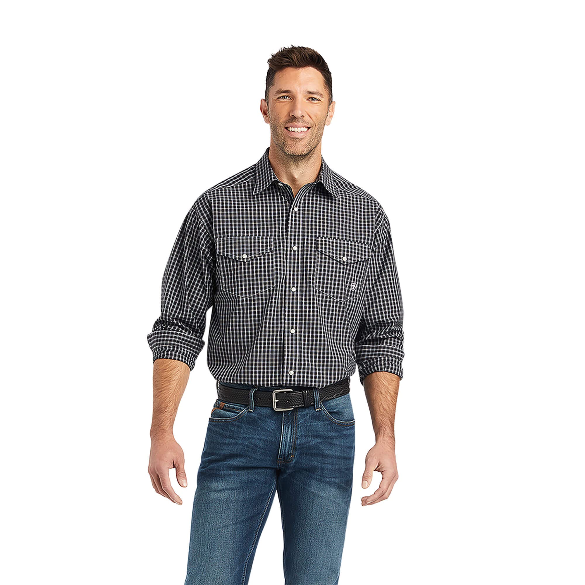 ARIAT Men's Pro Series Kyrie Classic Fit Snap Front Shirt Black S