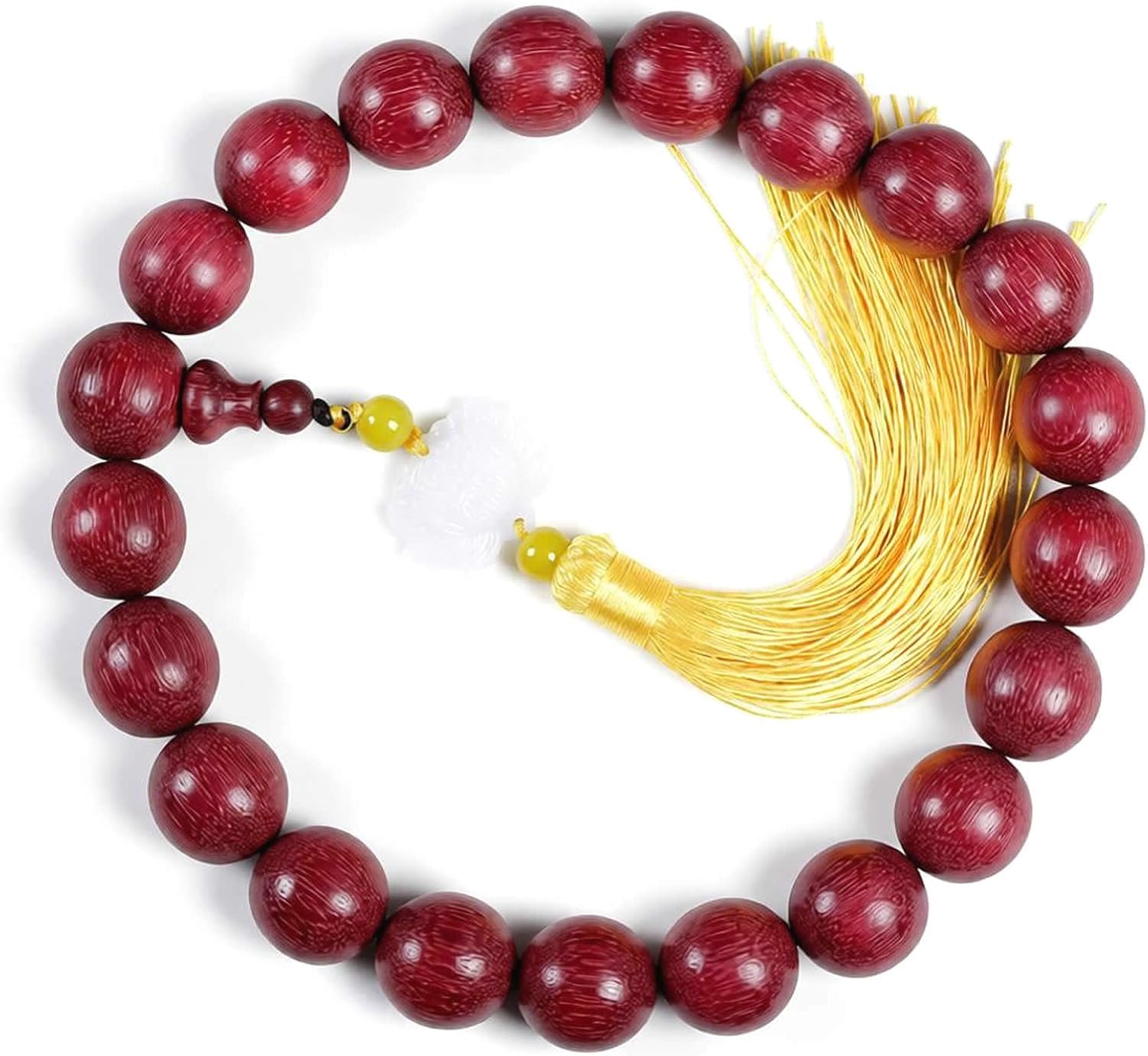 Zen Dear Unisex Natural Purpleheart Wood Japa Mala Beads Bracelet Tibetan Buddhist Mala Prayer Beads
