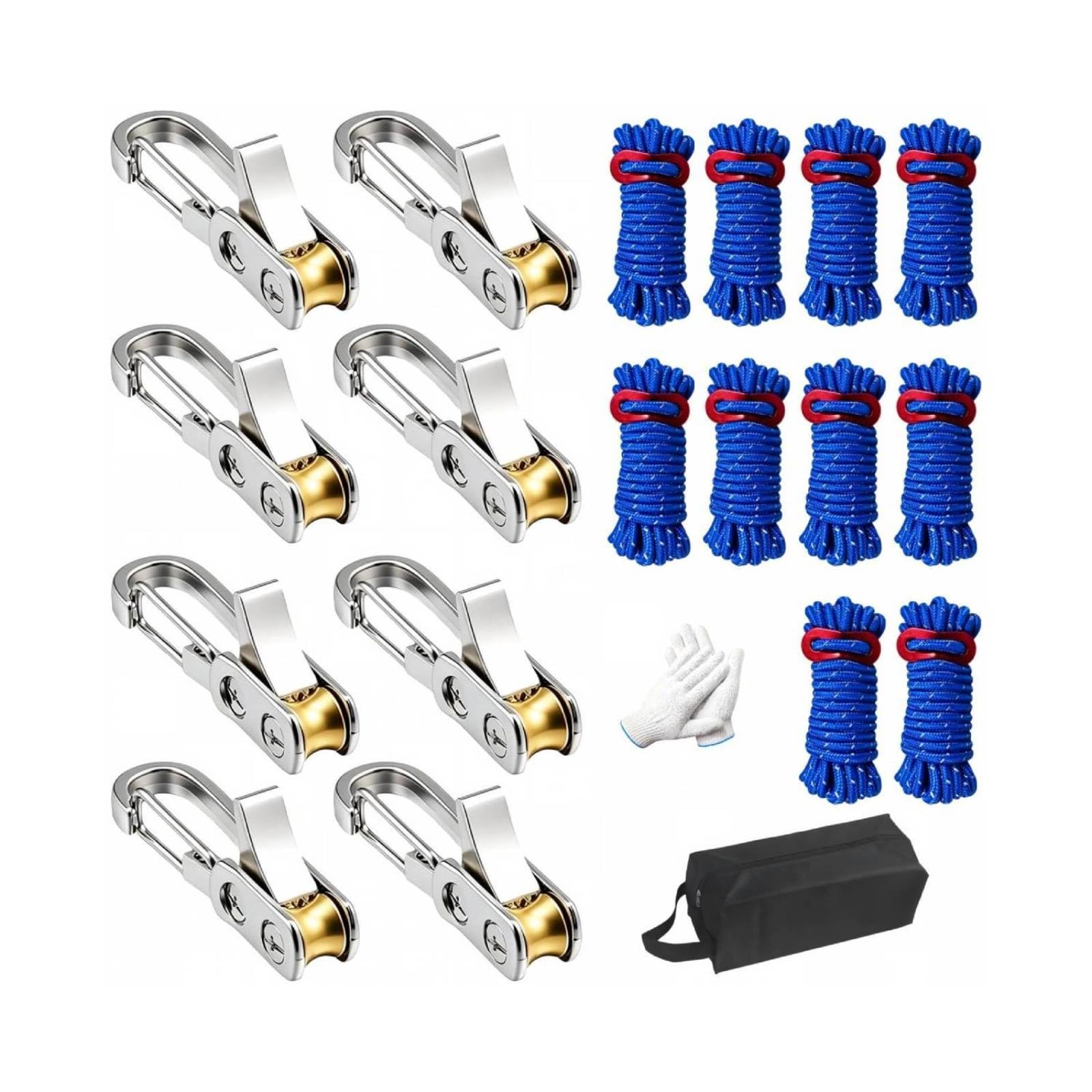 Baoblaze Ajustador de Tensión Dispositivo de Sujeción Tensor Cuerda Kit para Cuerda 2 a 3 Mm Capacidad 70 Adecuado para Tienda de Campaña Tendedero Carga Escalada Ligera Mochila
