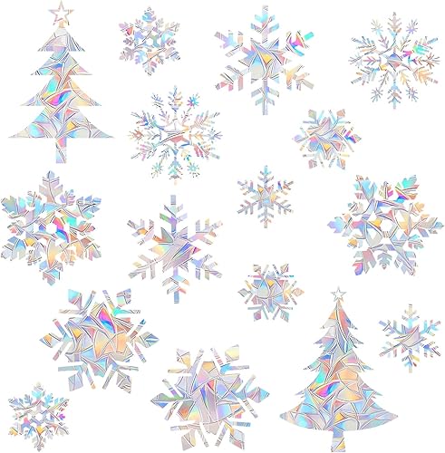 Calcomanías de ventana para golpes de pájaros, adhesivos anticolisión para salvar pájaros, vinilo no adhesivo, adhesivos de arco iris, fácil de