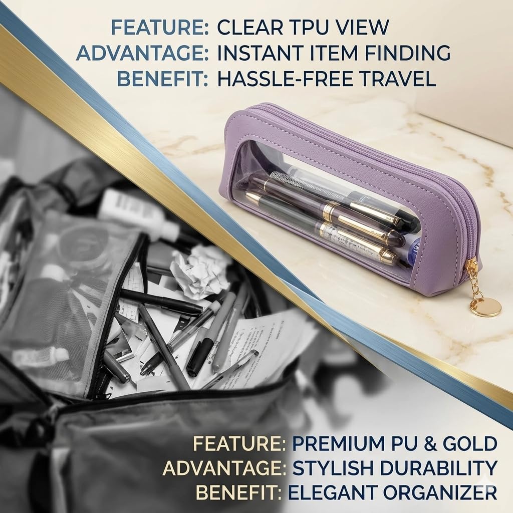 3Pcs Clear Makeup Bag Set, Makeup Brush Bag with Zipper, Portable, and Waterproof Travel Makeup Brush Holder Organizer for Cosmetic Bag Storage, Multi-color for Travel Use (Beige, Pink, Deep purple)