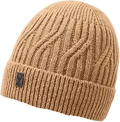 Gorro de inverno macio e quente forrado com lã – Chapéu de esqui de malha unissex, boné com punho, Verde, Tamanho �nica