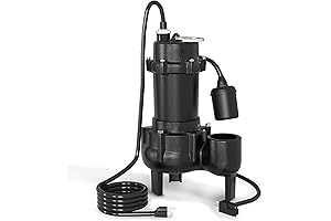 1HP Sewage Pump with 2 Inch NPT Discharge: Submersible Sump Pump for...