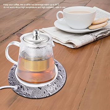Heating Pad, Safe Cup Warmer, Non Slip Keep Coffee Milk Warm for Home Drinks Office(Water Drop Pattern)