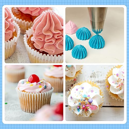 Miniatura 6 de Kasmoire Juego de 9 puntas redondas y 8 puntas de glaseado grandes para decoración de pasteles