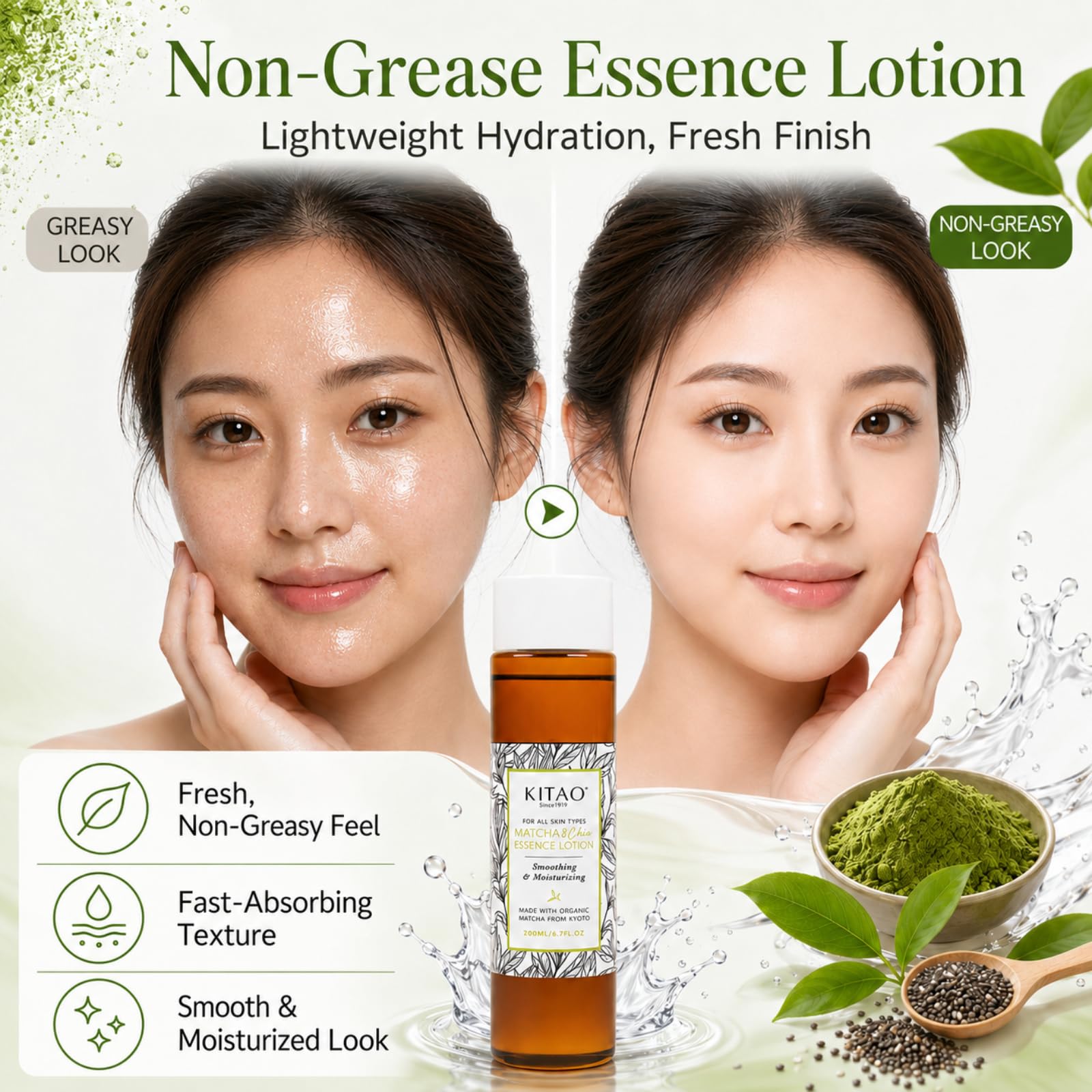 Amazon.com : KITAO Matcha Face Moisturizer for Women & Men, Non