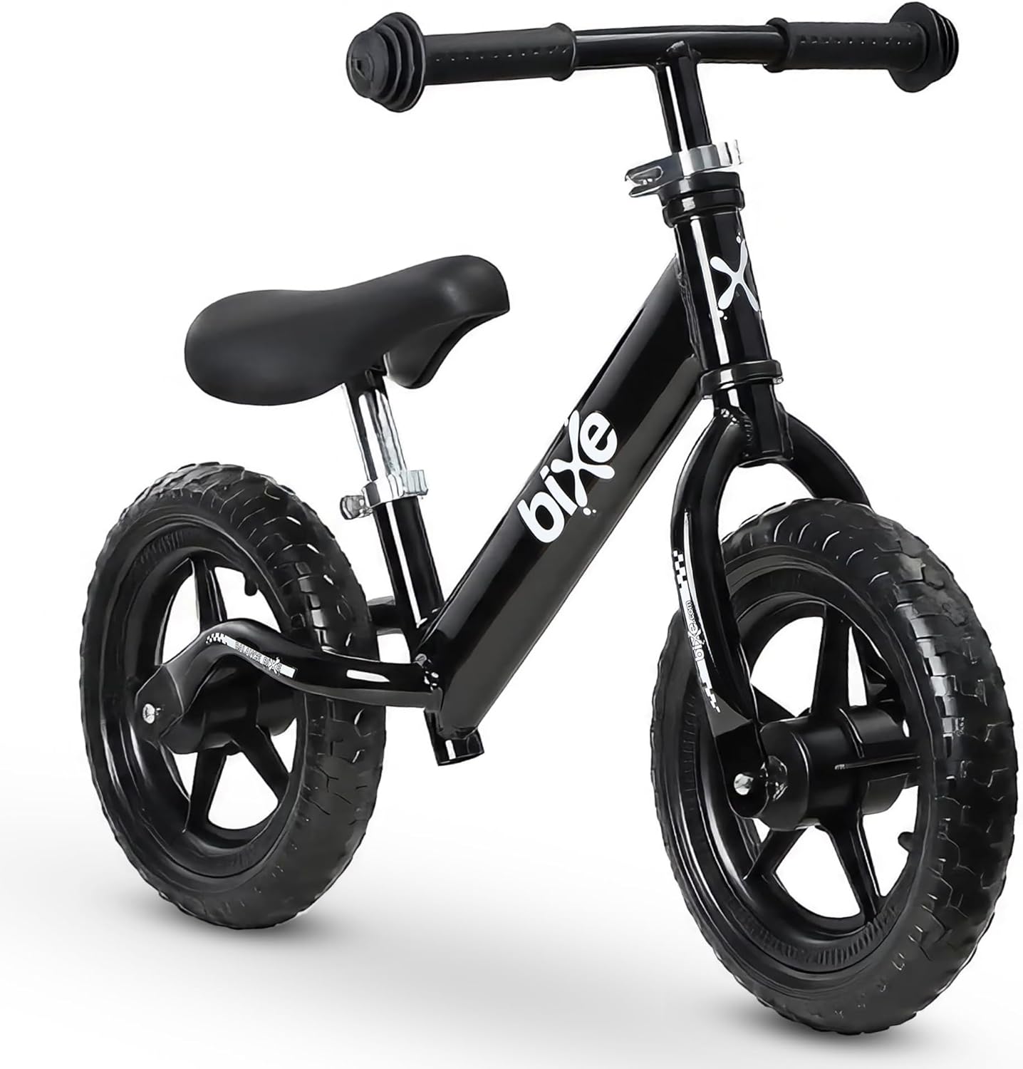 Bixe Balance Bike - 30.5 cm (12") Training Bikes for Kids and Toddlers - 1.8kg (4lbs) Kids' Balance Bike - Children Ages 3, 4, 5 - No Pedal Push Bicycle for Boys or Girls - Black