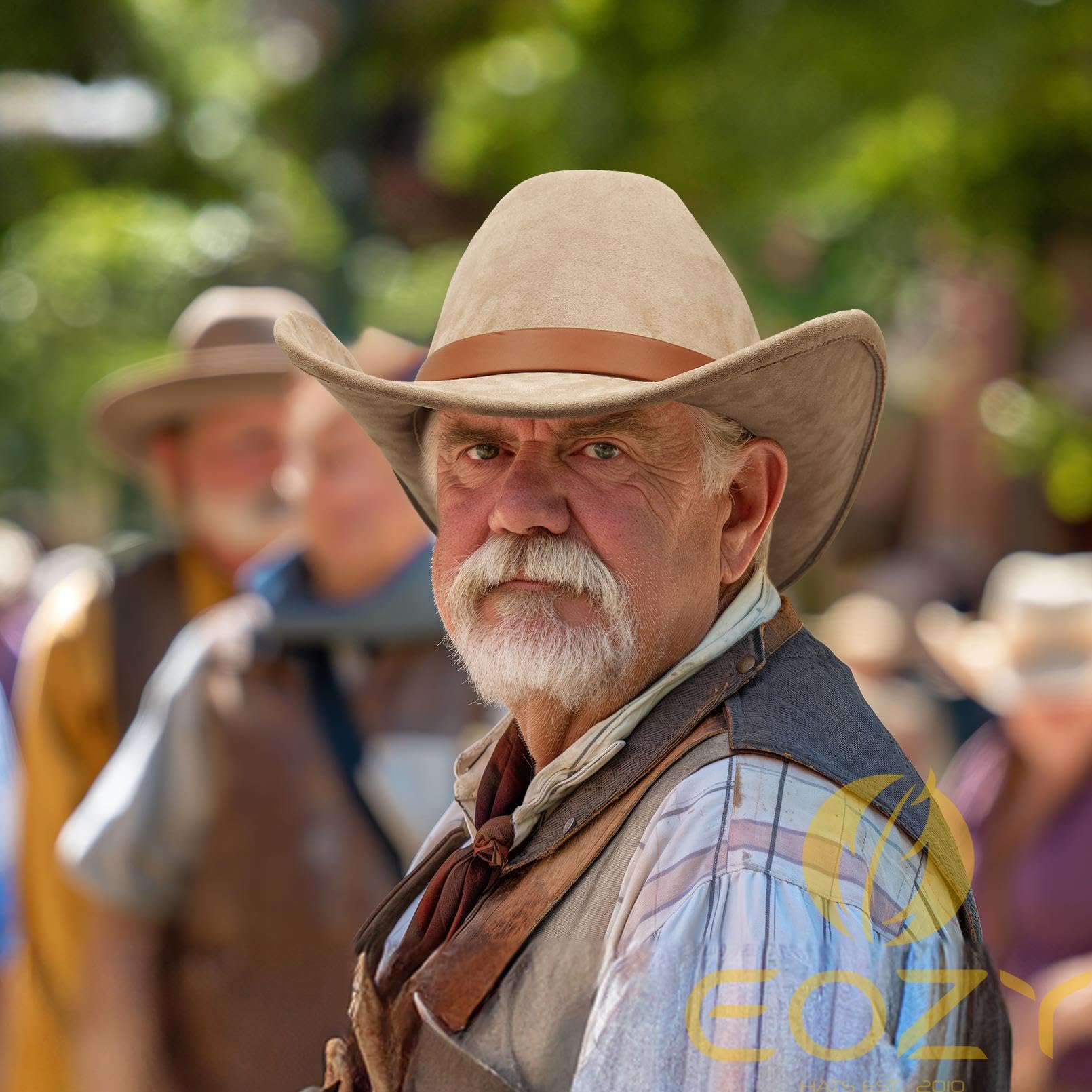 EOZY Chapeau de cowboy en daim style occidental pour homme et femme - Chapeau vintage amovible - Chapeau en daim - Chapeau country musique festival - Protection légère contre la pluie