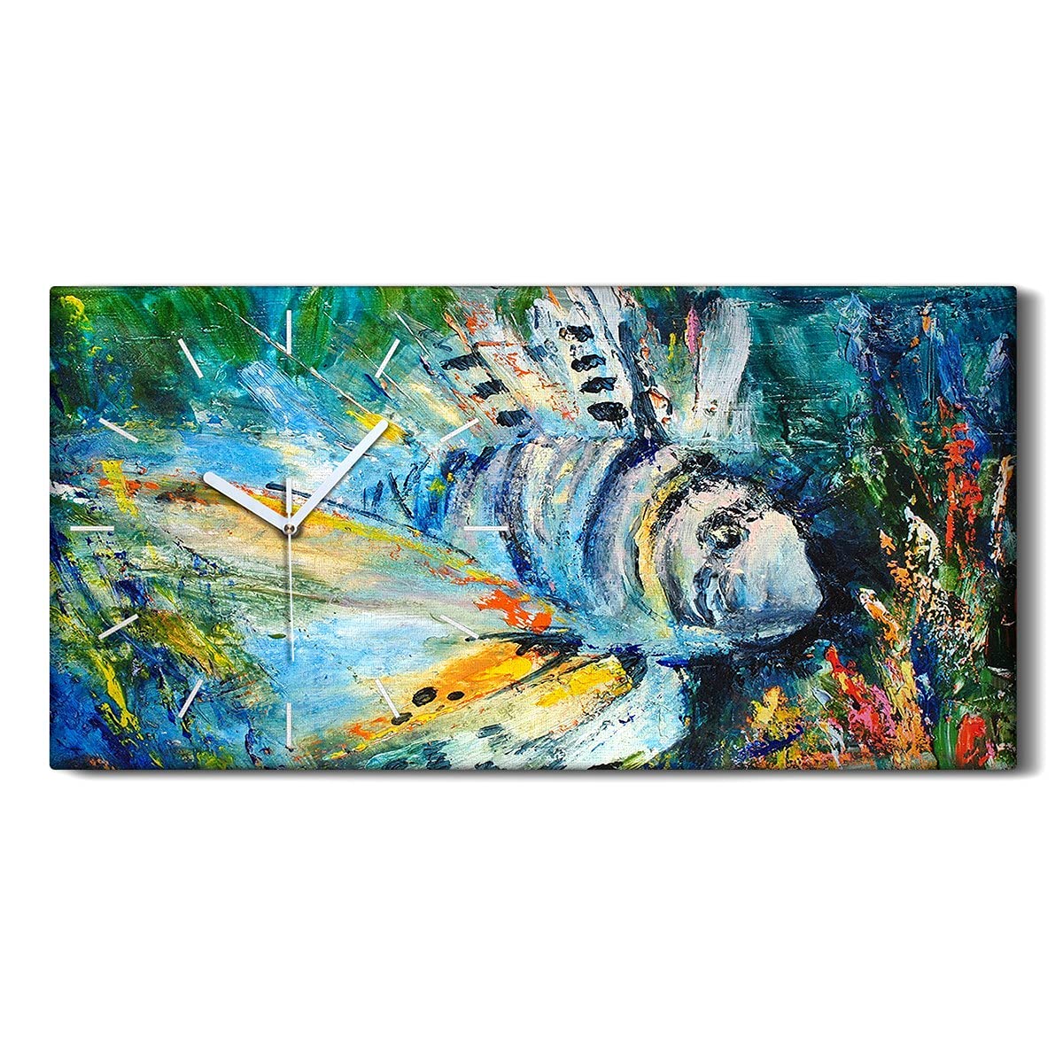 Horloge sur Toile 60x30cm Ne Pas Tic Tac En Silence - Image Art Moderne