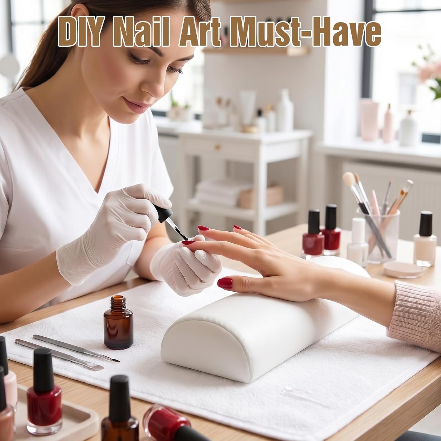 2 Pcs 15ml Empty Nail Polish Bottles with Brush Mini Fingernail Polish Bottles Brown Glass Gel Bottle Containers Portable DIY Nail Empty Bottle for Women Nails Art Samples Travel Refillable