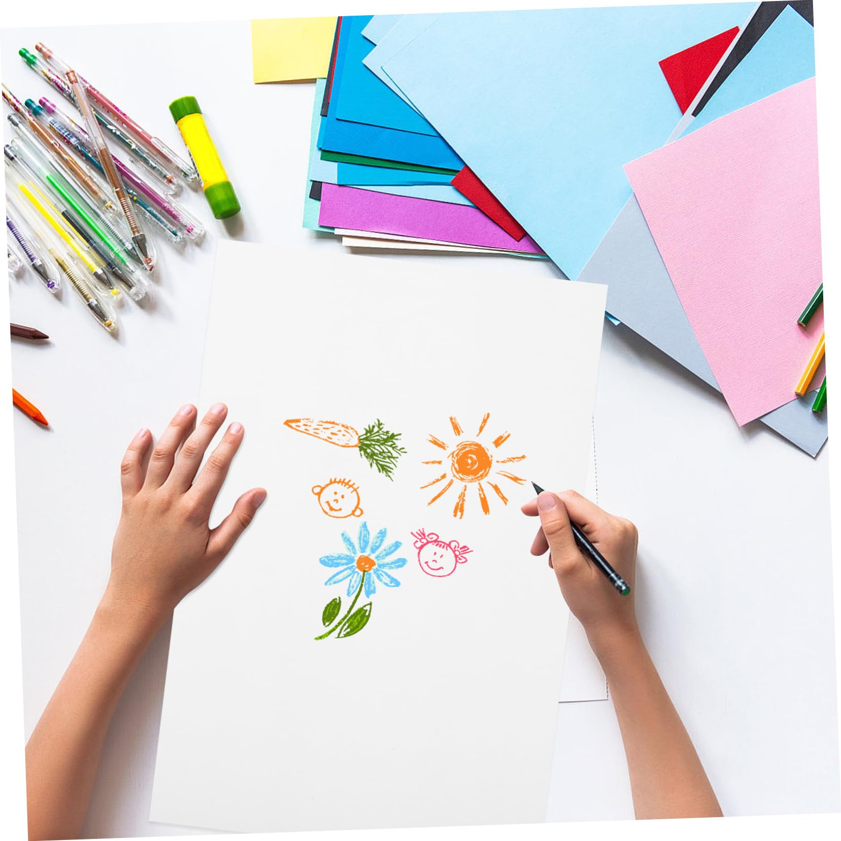 SEWACC Papier à Dessin 100 Feuilles, Blanc, pour Marqueurs, Croquis