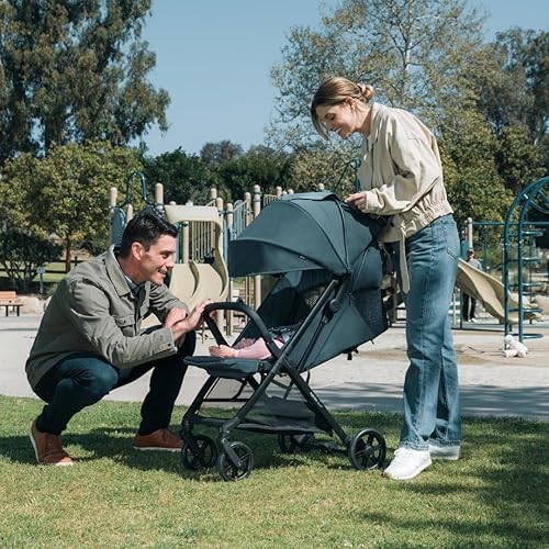 Miniatura 9 de Inglesina Cochecito Quid, azul astral, cochecito de viaje reclinable compacto para bebés y niños pequeños de 0 a 55 libras, plegado con una mano,