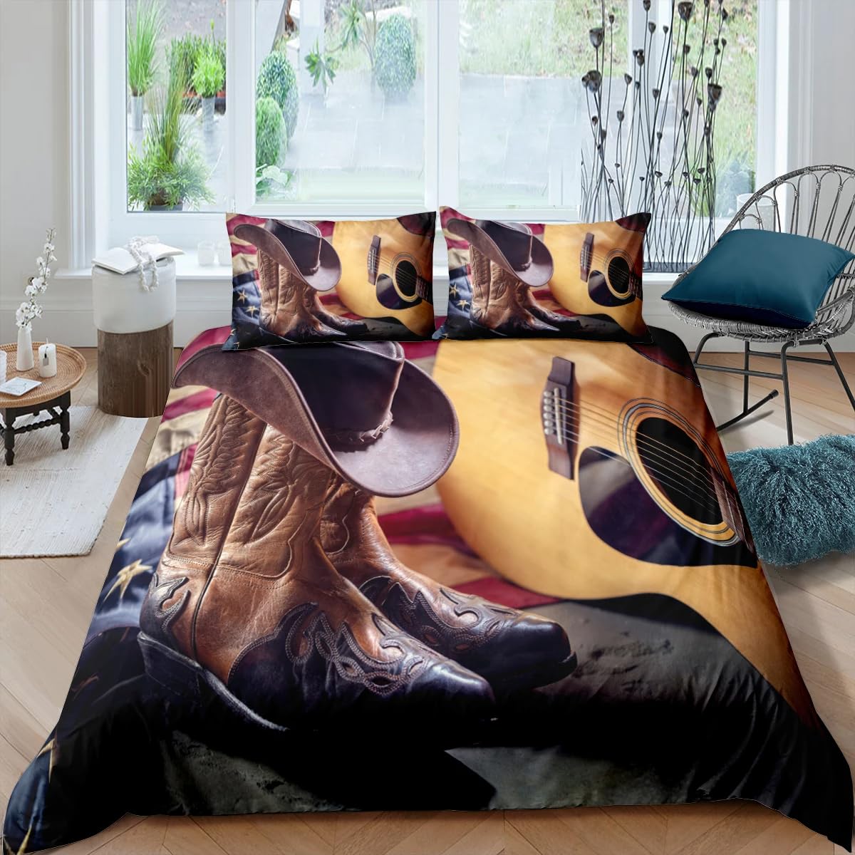 QBIDCSX Bedding Sets Single Cowboy Bedding Sets Single Koala Duvet Cover 200x200cm with Zipper Closure, Hypoallergenic Quilt Cover with 2 Pillowcase for Boys Kids Girls
