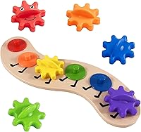 Vista 1 de Rainbow Caterpillar Gear Toy - Teaches Color Names & Matching - Spinning Rainbow Baby Toy - Toddler Puzzle